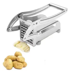 Compact French Fry Cutter - Stainless Steel Kitchen Tool for Easy Potato Slicing