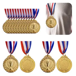 10 Pieces Award Medals 1st 2nd 3rd Place Medals with Neck Ribbons Metal Winner Trophy Awards for Sports Competitions Party
