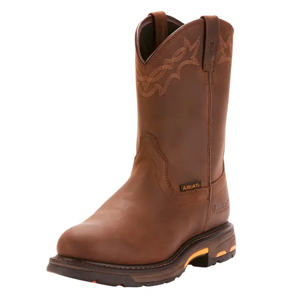 10001198 Ariat Men's WorkHog Waterproof Work Boot - Oily Distressed Brown