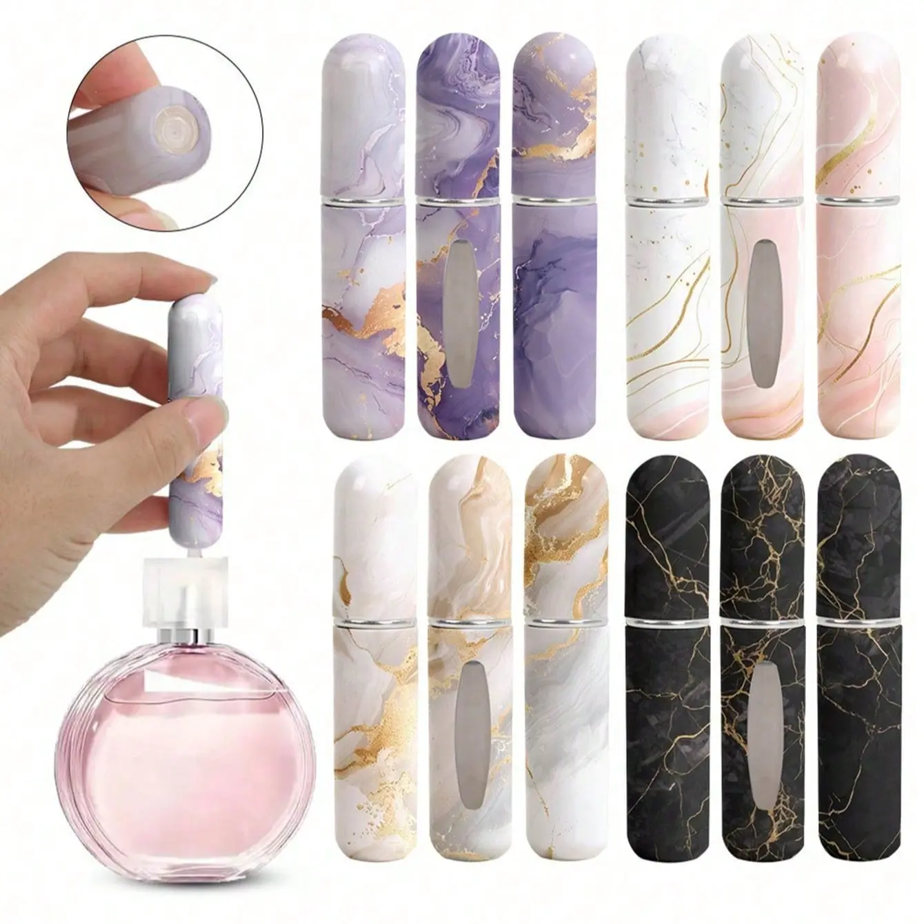 Mini Refillable Perfume Atomizer Bottle Set for Travel and Outings, Portable Mist Sprayer for Scent Sampling Parties, Unique Gift for Friends, Portable Perfume Bottles, Sample Vials