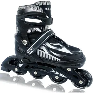 Adjustable Inline Skates for Kids and Teens Ages 4-16, All 8 Wheels Light Up, Safe and Fun Illuminating for Outdoor Indoor Sports