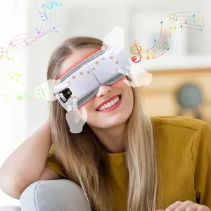 Smart Eye Massager with Graphene Heating, Dual Airbags, Music Function, Portable Rechargeable, Relieves Stress, Fatigue, Improves Sleep