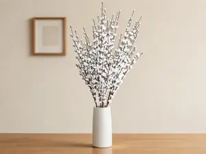 10pcs 29.5'' white faux jasmine branches. Slim tall stems for vase styling, home, wedding and party decor.