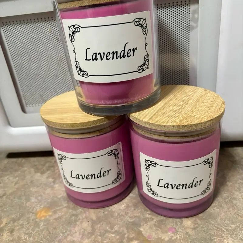 Lavender Nights Aromatherapy Candle with Bamboo Lid for Relaxation and Stress Relief