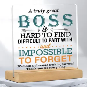 Acrylic Desktop Ornament, Great Boss Gift, Boss Appreciation Gift, Desk Decoration for Home Office, Home Decor, Room Decor, Novelty Desk Decor, Acrylic Plaque Sign