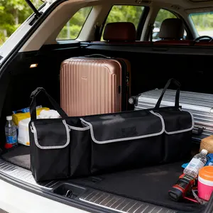 600D Waterproof Oxford Cloth Car Back Seat Organizer, Hanging Storage Bag with 4 Pockets & Adjustable Straps, Multi-Purpose Backseat Caddy for SUV Sedan Truck, Auto Storage Organizer for Toys Groceries, Universal Car Essentials Travel Accessories