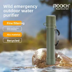 Outdoor camping water purifier portable direct drinking straw filter field emergency survival equipment