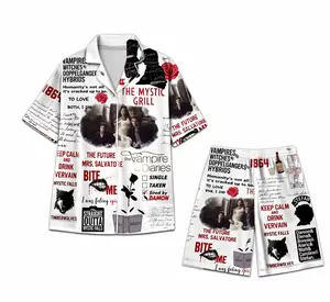 Damon Salvatore MovieBookish Pajamas Vampire Diaries Matching Family Set, Kid & Adult Sleepwear, Halloween Xmas Gift