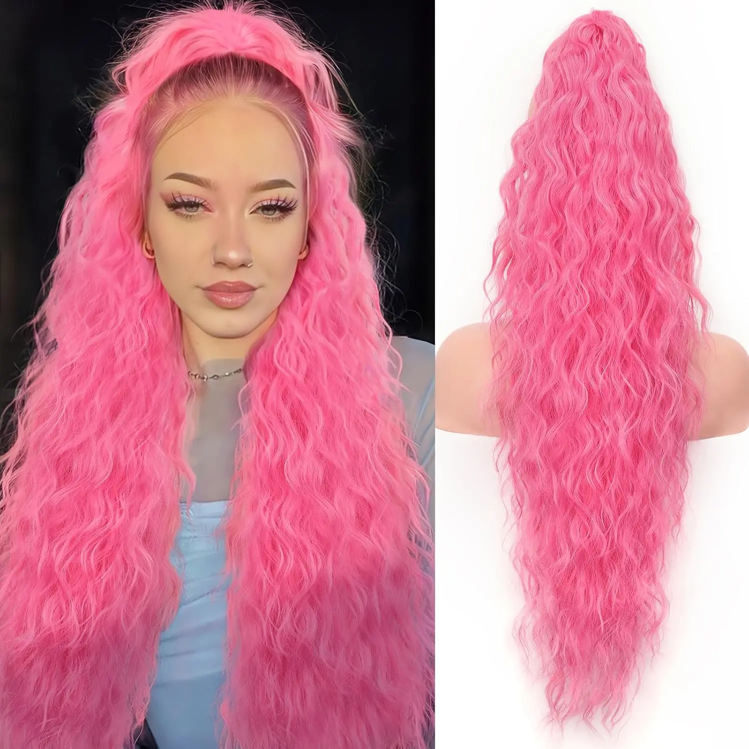 Bubblegum Pink Claw clip Ponytails