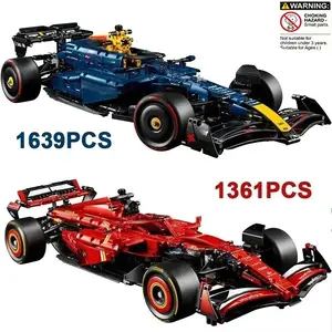 2025 New Technical 42206 42207 Red Blue Building Sport Racing Car Blocks City Super Car Bricks Christmas Gifts Home Decor Construction Building Blocks Race Car Model