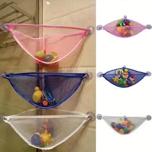 Bathroom toy stand, corner-style bathroom toy net, bathtub toy shelf, mesh basket, mesh bathroom toy storage bucket, hanging hammock organizer box, shower bag, suction cup-style bathroom toy storage box. It is very suitable for hanging on the wall.