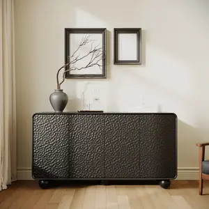 ARCH 59'' Sideboard Buffet Cabinet with Storage,TV Console with Curved Profile Design,Accent Credenza Large Console Table for Dining Room, Kitchen, and Living Room