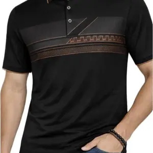 Men's Dry Fit Polo - (Fitted) Menswear Top with Geometric Pattern