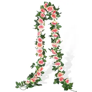 Artificial rose vines, artificial flower vines, air conditioning pipes blocking the living room ceiling decoration, plastic vines entwining plants
