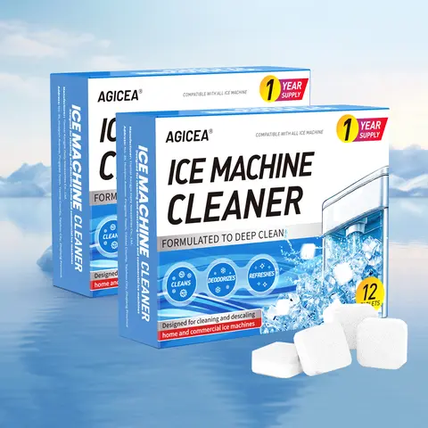 AGICEA 24-Pack Ice Maker Cleaning Tablets - Citric Acid Gentle Cleaning Formula, All-Purpose Cleaner, No Residue, Safe Effective Ingredients, Home Essential for Household Ice Machine Maintenance