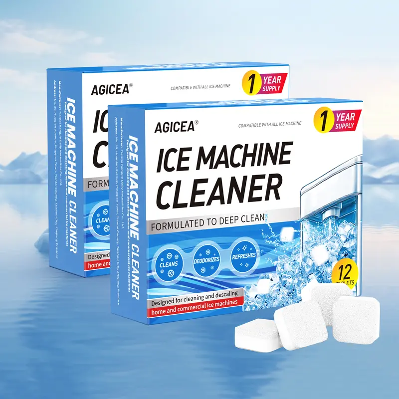 AGICEA 24-Pack Ice Maker Cleaning Tablets - Citric Acid Gentle Cleaning Formula, All-Purpose Cleaner, No Residue, Safe Effective Ingredients, Home Essential for Household Ice Machine Maintenance