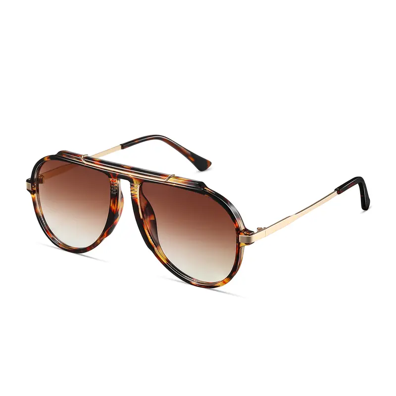 Kimorn Women's Oversized Full-Rim Aviator Sunglasses - 70s Retro Metal Frame, UV400 Anti-UV Protection, Tortoiseshell Option, Stylish Vintage Fashion Accessories for Women, Tortoiseshell Sunglasses