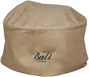 BALI OUTDOORS Round Fire Pit Covers, Waterproof and Weather Resistant PVC Material, Brown