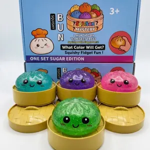Squishy Dumplings Sugar Glitter Edition, 1 Random Color Surprise Dumpling Sensory Toy Stress Relief