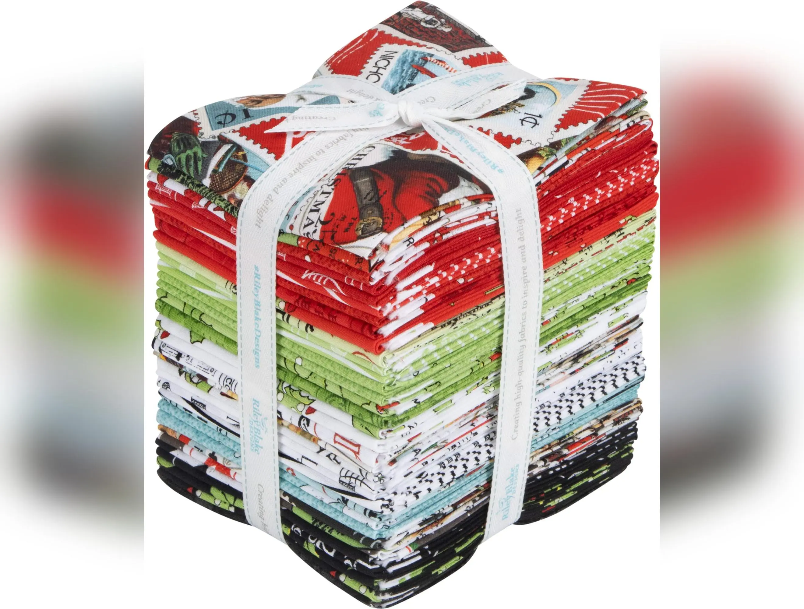 J Wecker Frisch Nicholas The Cheerful Giver 34 Fat Quarters Riley Blake Designs FQ-12330-34
