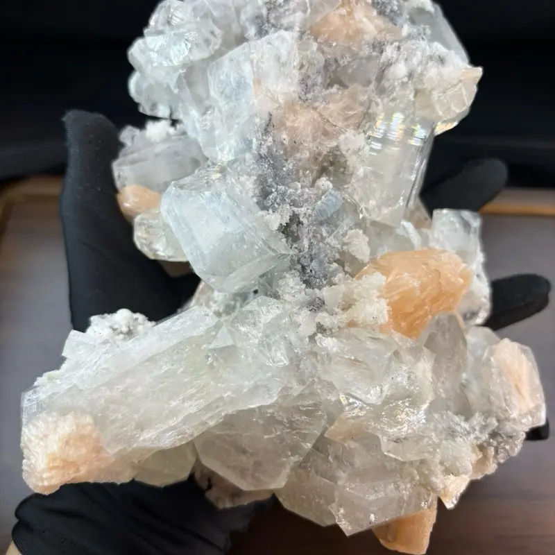 Natural Apophyllite with Stilbite Mineral Specimen - Handpicked from India for Crystal Collectors