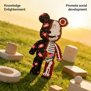 Double-Sided Skeleton Bear 3D Animal Desktop Decoration, Creative Room Decor, Birthday Halloween Valentine Christmas Gift