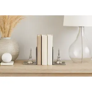 Eiffel Tower Bookends Set of 2 Antique Silver