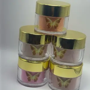 Diamond Sunset Collection 5  Acrylic Powder 1 onz  with Gold Butterfly Design for Nail Art