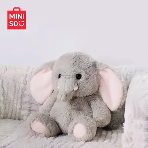 MINISO Row Sitting Series Elephant Plush Doll River, Cute Soft Stuffed Animal Toy, Adorable Cartoon Elephant Figure, Perfect Bedroom Sofa Decor, Exquisite Collectible Gift for Kids, Girls and Plush Lovers