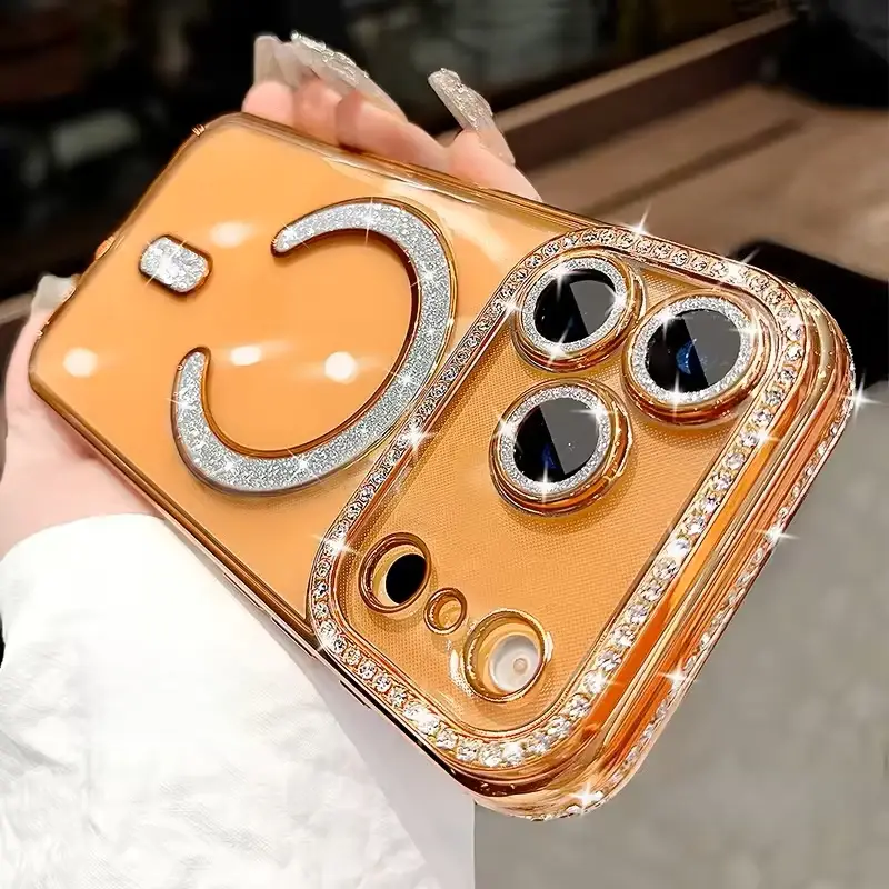 【Freeship】Magnetic Glitter Case for iPhone 17 Pro Max 17Pro 17Air 17, 16 15 14 13 12 [Compatible with MagSafe] Military-Grade Protection, Sparkle Diam