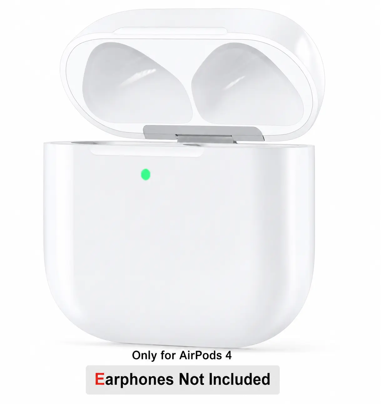 Wireless Charging Case Compatible with AirPods 4, Earphones Not Included, USB-C Port, Charger Case Replacement for AirPods 4, with Bluetooth Pairing Sync Button