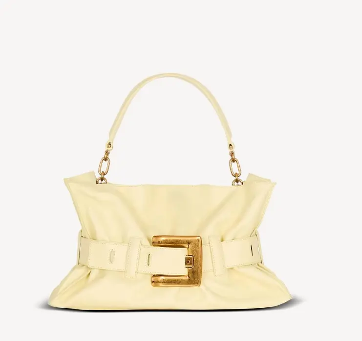 Pre-owned Balmain Leather Shoulder Bags Yellow Medium Anthem Bag New