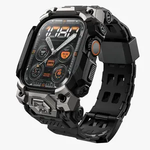 for Apple Watch Ultra 2/1 49mm Case with Band 2024/2023/2022 (Unicorn Beetle Ore), [Anti-Scratch] [Military-Grade Protection] Rugged Sport Men Bumper Case with Adjustable Strap Band, Black