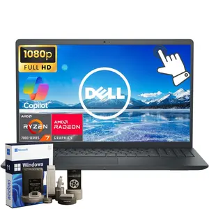 Dell 15 DC15255 15.6" FHD Business Laptop Computer, 8-Core AMD Ryzen 7 7730U Processor, 16GB RAM 512GB SSD, AMD Radeon Graphics, AI Copilot Ready, Windows 11, Numeric Keypad, Black