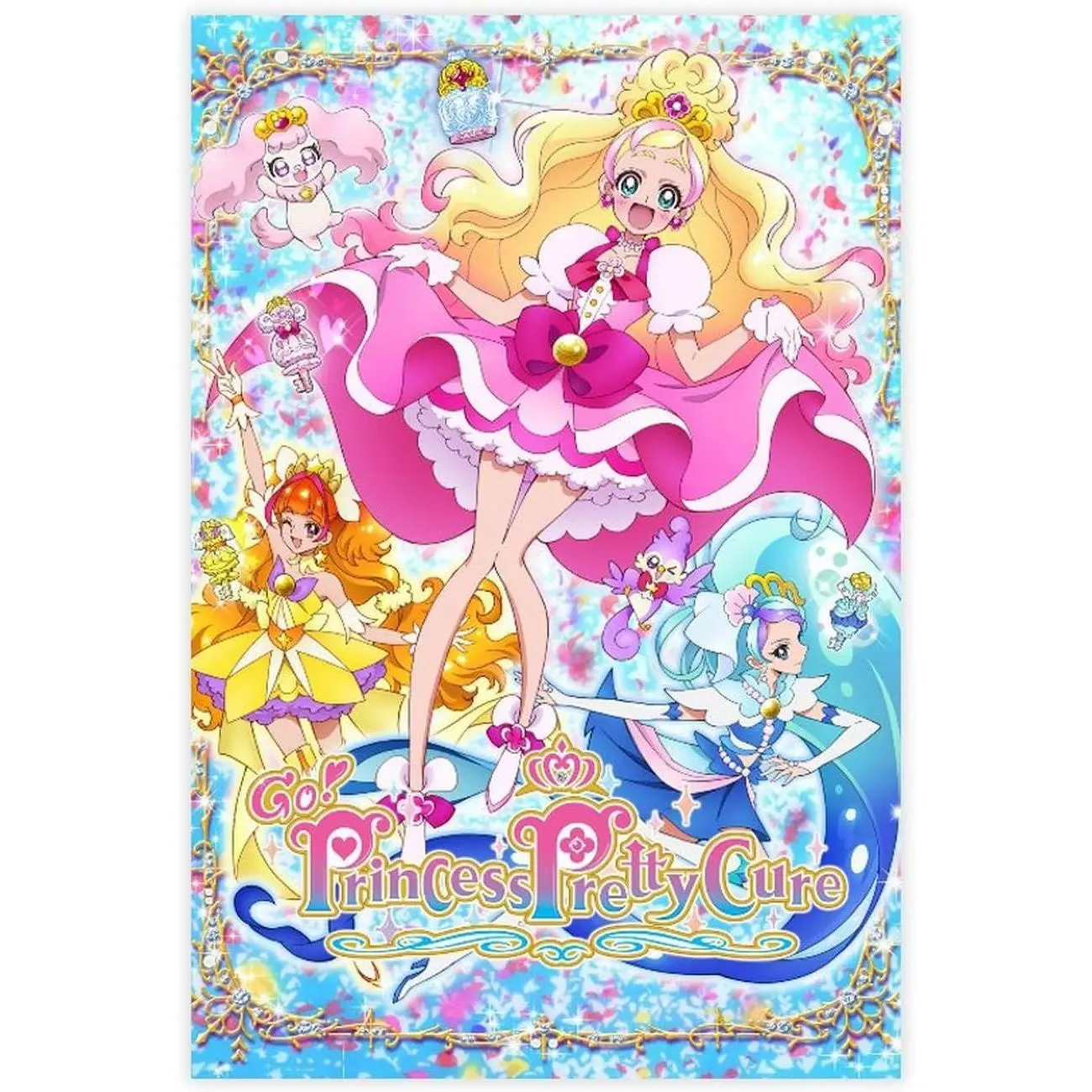 PVXMQFFA Anime Go! Princess Precure Poster Canvas Poster Wall Art Decor Print Picture Paintings for Living Room Bedroom Decoration Unframe:12x18inch(30x45cm) Gift Ornaments