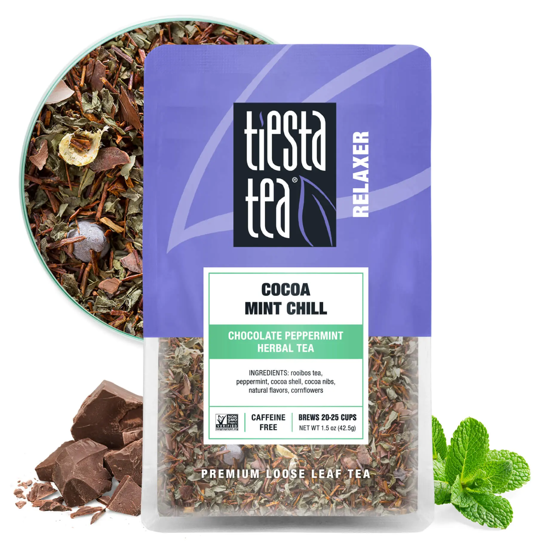 Chocolate Peppermint Herbal Tea, Cocoa Mint Loose Leaf Blend | Tiesta Tea