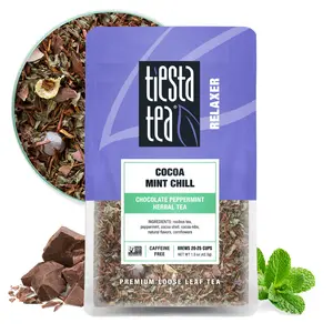 Tiesta Tea | Cocoa Mint Chill | Chocolate Peppermint Herbal Tea Blend | Loose Leaf Herbal with Rooibos | Non-Caffeinated | Brew Hot or Iced Natural