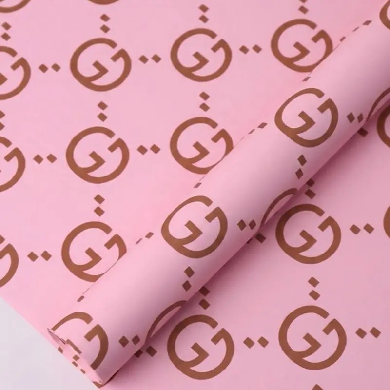 Luxury Monogram Flower Wrapping Paper - Elegant Design for Gift Wrapping