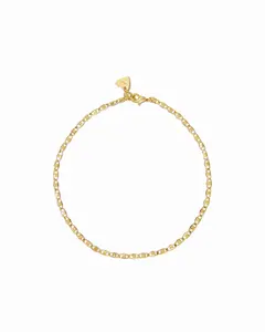 Sami Jewels Chain Anklet, 925 Sterling Silver Plated with 14k Gold, 9" + .5" Extension Chain, Lobster Clasp Closure, Hypoallergenic and Nickel-free, Ideal for Everyday Wear