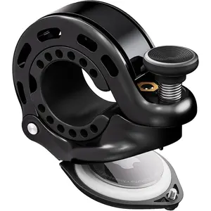 Stainless Steel Q2 AirTag-Compatible Bicycle Bell for Adults, Loud Bike/Mountain Bike Horn, Fits 0.87'', 1'', 1.25'' Handlebars (22.2, 25.4, 31.8mm) with Screws & Washers