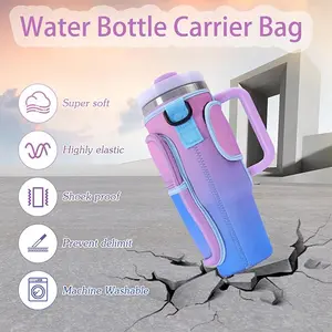 Water BottleCarrier BagFit for 40ozStanleyTumbler withHandle,WaterBottle HolderBag withAdjustableShoulderStrap forStanley forHikingTravellingCamping