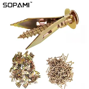 SOPAMI 100PCS/200PCS Self-Drilling Drywall Anchors & Screws Kit Easy Application No Pre-Drilling Supports Up to 66 lbs Ideal for Home Office Organization