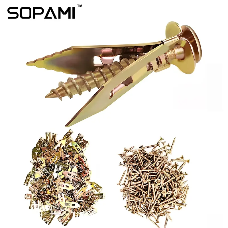 SOPAMI 100PCS/200PCS Self-Drilling Drywall Expansion Plug & Screws No Pre-Drilling Strong Load Bearing Corrosion Resistant Sturdy for Home Office Bedroom Kitchen Wall Organization Hanging