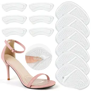AILAKA Women's 6-Pair Heel Grips & Metatarsal Pads - Anti-Slip Cushioned Footwear Support Inserts, Anti-Rub Foot Protection, Sponge Suede Material, Easy-to-Use, Versatile Shoe Fit