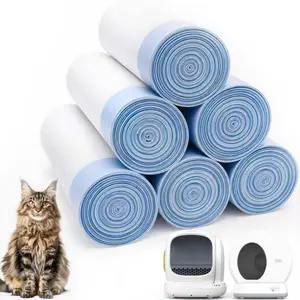 120 Count Self-Cleaning Cat Litter Box Liners Bag, Compatible with MW-SC01/SC02/SC09/LR01/LR02, Thick Heavy Duty Drawstring Replacement Liners 18"x 12.6"