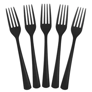Heavy Duty Black Plastic Forks - 7.5 in. | 50 Count