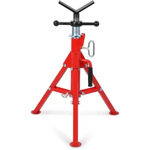 V Head Pipe Jack Stand with 28-52 Inch, 1/2 to 12 Inch Pipe Supporting for Pipefitters, Foldable & Pipe Jack Stand with 2500 LB Capacity, for Pipefitters, and Pipe T