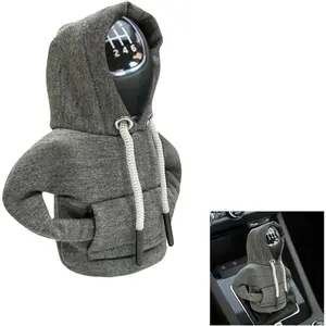 Car Gear Shift Knob Cover-Fashionable Mini Hoodie for Auto Shifter, Universal Auto Interior Cute Gadget Accessories