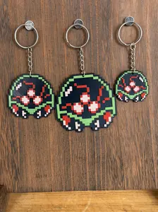 LyghtForge Creations Metroid Pixel Art Keychain Retro NES Enemy Design 3D-Printed PLA+ Handmade for Gamers Collectors and Retro Gaming Fans