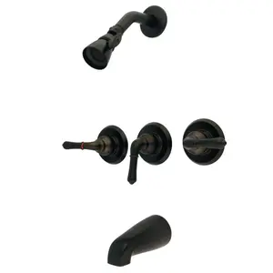 3 Handle Magellan Tub & Shower Faucet with Water Savings Showerhead, Oil Rubbed Bronze